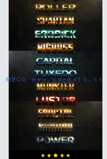 3D立体彩色金属质感艺术特效PSD字模第九季(图4)