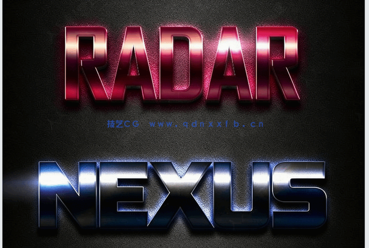 现代时尚发光效果金属质感艺术特效PSD字模第五季(图5) 现代时尚发光效果金属质感艺术特效PSD字模第五季(图5)