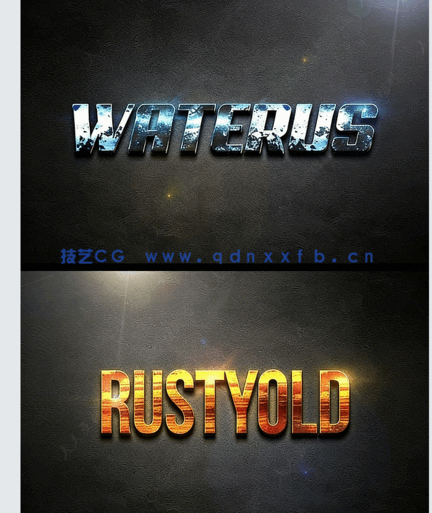 3D闪耀金属质感光晕艺术特效PSD字模第二季(图2)