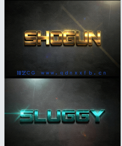 3D闪耀金属质感光晕艺术特效PSD字模第二季(图3)