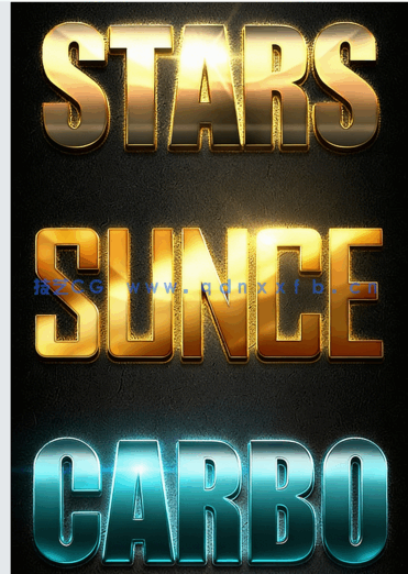 10组专业金属光泽文字艺术特效PSD字模第一季(图2)