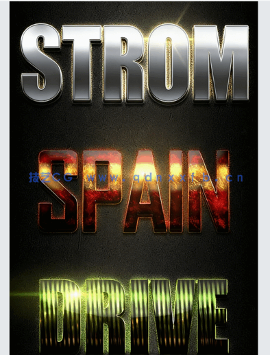 10组专业金属光泽文字艺术特效PSD字模第四季(图3) 10组专业金属光泽文字艺术特效PSD字模第四季(图3)