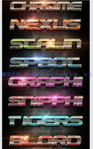 磨损做旧金属质感彩色喷漆psd字模(图2)