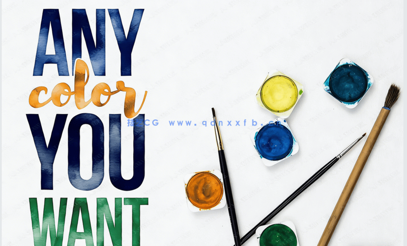 清新多彩卡通水彩字体特效PSD模板合集(图4) 清新多彩卡通水彩字体特效PSD模板合集(图4)