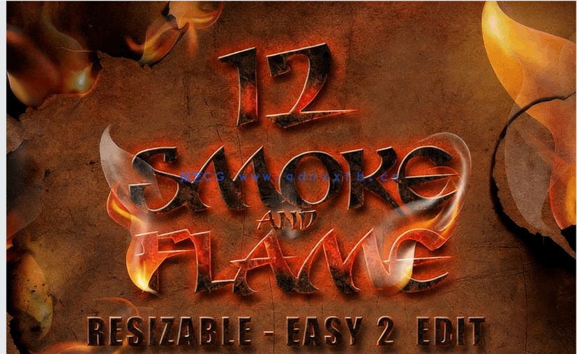 12种高质量烟雾火焰特效PSD字模(图3) 12种高质量烟雾火焰特效PSD字模(图3)