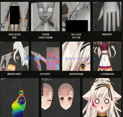 可爱美少女虚拟主播角色完整制作工作流程视频教程 (图1) 可爱美少女虚拟主播角色完整制作工作流程视频教程 (图1)