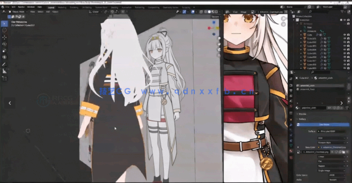 可爱美少女虚拟主播角色完整制作工作流程视频教程 (图4) 可爱美少女虚拟主播角色完整制作工作流程视频教程 (图4)