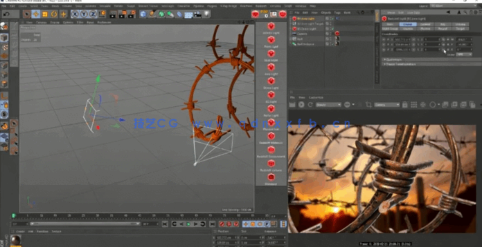 Redshift渲染器铁丝网建模腐蚀材质渲染C4D教程(图4) Redshift渲染器铁丝网建模腐蚀材质渲染C4D教程(图4)