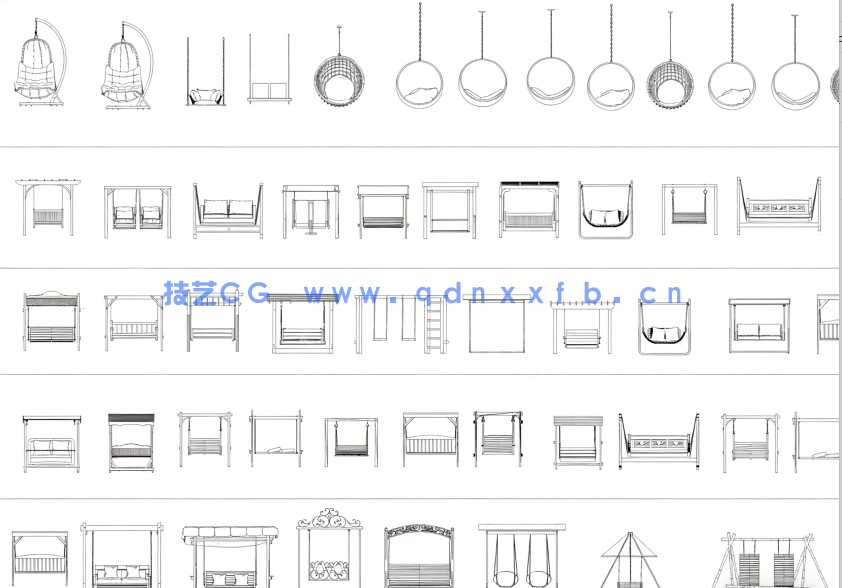 2026年最新秋千CAD图库CAD吊床CAD秋千椅CAD吊椅CAD躺椅(图4) 2026年最新秋千CAD图库(图4)