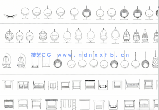 2026年最新秋千CAD图库CAD吊床CAD秋千椅CAD吊椅CAD躺椅(图5) 2026年最新秋千CAD图库(图5)