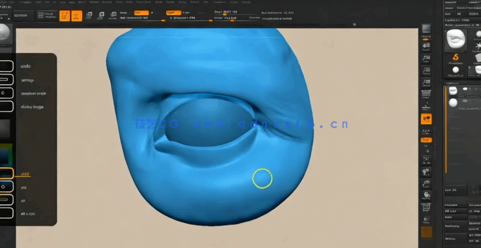 Zbrush人物脸部五官雕刻实例制作视频教程 (图3) Zbrush人物脸部五官雕刻实例制作视频教程 (图3)