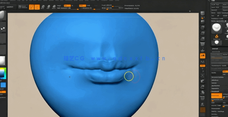 Zbrush人物脸部五官雕刻实例制作视频教程 (图5) Zbrush人物脸部五官雕刻实例制作视频教程 (图5)