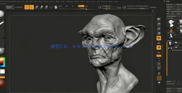 Zbrush兽人半身像概念艺术雕刻技术训练视频教程(图4) Zbrush兽人半身像概念艺术雕刻技术训练视频教程(图4)