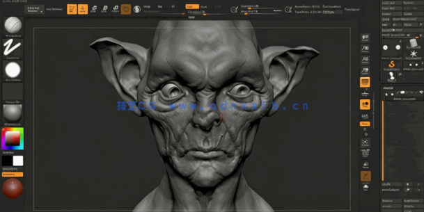 Zbrush兽人半身像概念艺术雕刻技术训练视频教程(图5) Zbrush兽人半身像概念艺术雕刻技术训练视频教程(图5)