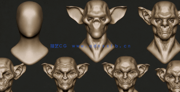 Zbrush兽人半身像概念艺术雕刻技术训练视频教程(图3) Zbrush兽人半身像概念艺术雕刻技术训练视频教程(图3)