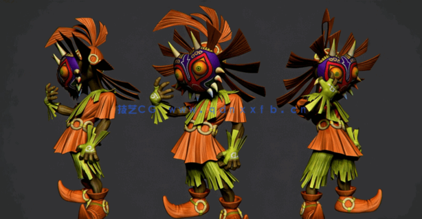 Zbrush塞尔达传说游戏马约拉面具雕刻制作流程视频教程(图4) Zbrush塞尔达传说游戏马约拉面具雕刻制作流程视频教程(图4)
