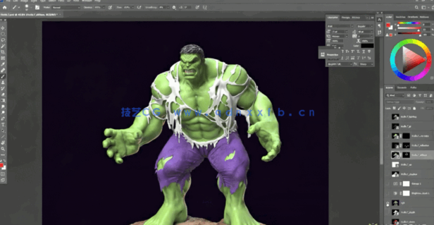 Zbrush超级英雄绿巨人完整雕刻制作训练视频教程 (图4) Zbrush超级英雄绿巨人完整雕刻制作训练视频教程 (图4)