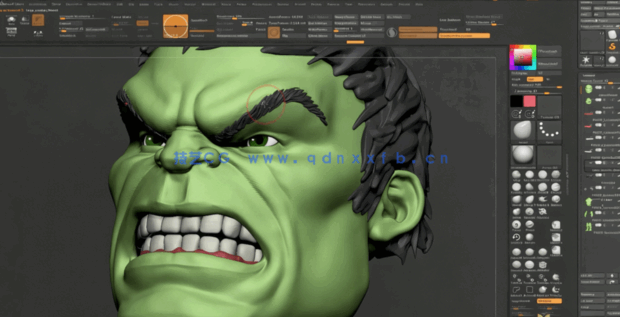 Zbrush超级英雄绿巨人完整雕刻制作训练视频教程 (图5) Zbrush超级英雄绿巨人完整雕刻制作训练视频教程 (图5)