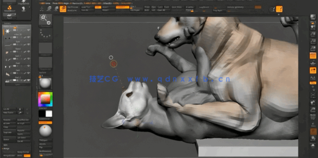 Zbrush逼真动物雕刻艺术设计实例训练视频教程(图2) Zbrush逼真动物雕刻艺术设计实例训练视频教程(图2)