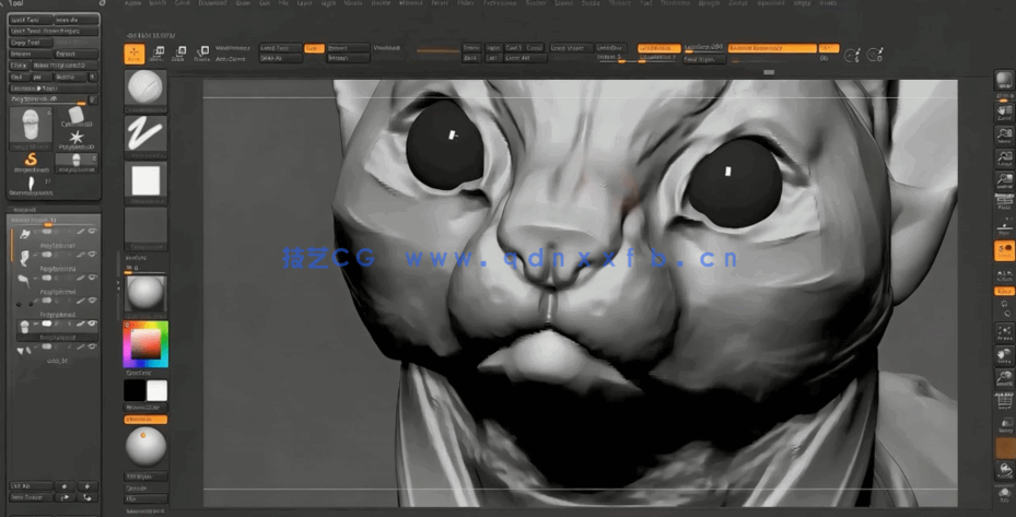 Zbrush逼真动物雕刻艺术设计实例训练视频教程(图3) Zbrush逼真动物雕刻艺术设计实例训练视频教程(图3)