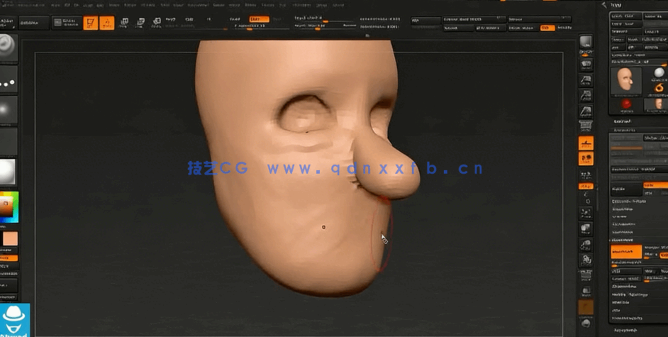Zbrush角色头像雕刻与重新拓扑技术训练视频教程(图3) Zbrush角色头像雕刻与重新拓扑技术训练视频教程(图3)