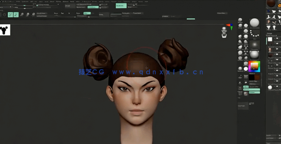 ZBrush街霸游戏春丽女性角色雕刻实例制作视频教程 (图3) ZBrush街霸游戏春丽女性角色雕刻实例制作视频教程 (图3)
