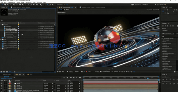 C4D+AE制作华丽足球开场体育电视节目栏目包装教程(图4) C4D+AE制作华丽足球开场体育电视节目栏目包装教程(图4)