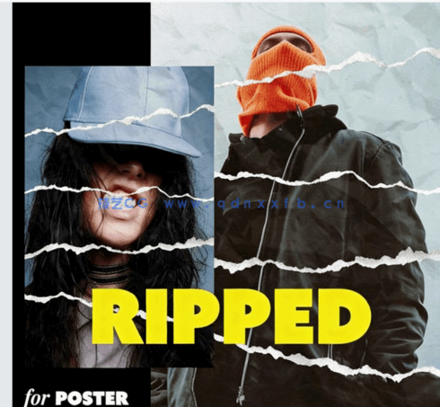 照片纸张撕裂效果PSD模板(图1) 照片纸张撕裂效果PSD模板(图1)