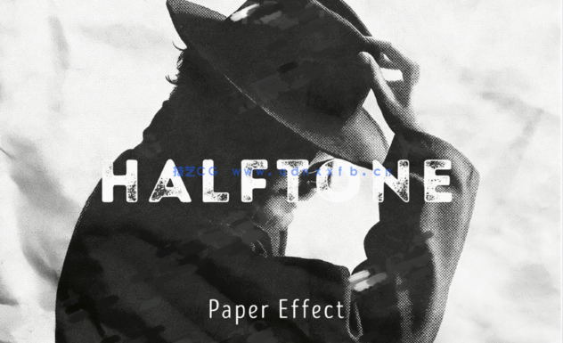 单色印刷油墨半色调凸版照片效果PSD模板(图1) 单色印刷油墨半色调凸版照片效果PSD模板(图1)