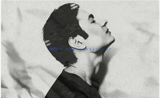 单色印刷油墨半色调凸版照片效果PSD模板(图2) 单色印刷油墨半色调凸版照片效果PSD模板(图2)