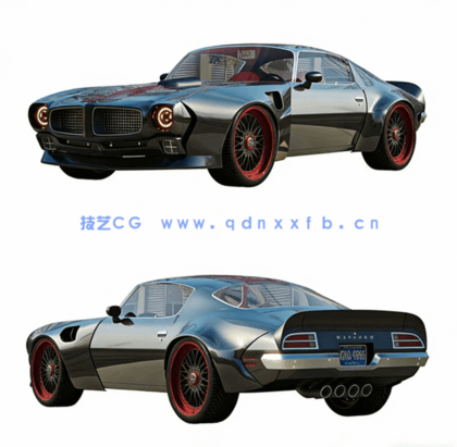 庞蒂亚克火鸟超跑车肌肉车三维模型 Trans-Am 1970(图1) 庞蒂亚克火鸟超跑车肌肉车三维模型 Trans-Am 1970(图1)
