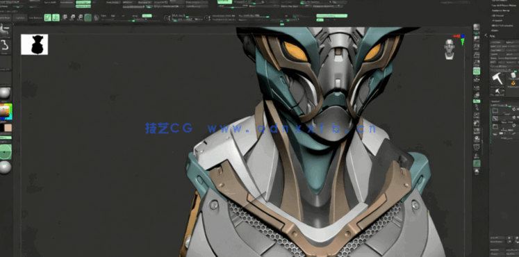 ZBrush机甲战士硬表面建模实例制作视频教程(图4) ZBrush机甲战士硬表面建模实例制作视频教程(图4)
