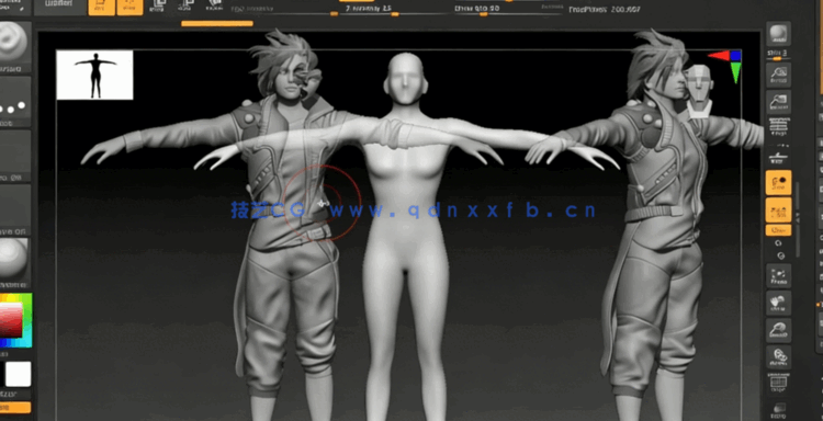 Zbrush赛博朋克黑客角色3D雕刻建模制作视频教程 (图2) Zbrush赛博朋克黑客角色3D雕刻建模制作视频教程 (图2)
