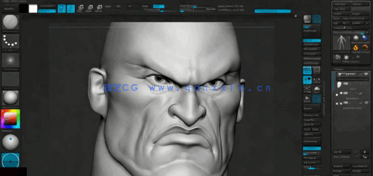 Zbrush战神游戏角色奎托斯头部与身体实例制作视频教程 (图3) Zbrush战神游戏角色奎托斯头部与身体实例制作视频教程 (图3)