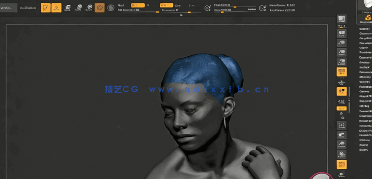 Zbrush头发脏辫发型实例制作训练视频教程(图2) Zbrush头发脏辫发型实例制作训练视频教程(图2)