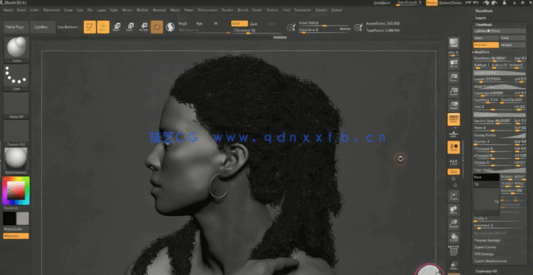 Zbrush头发脏辫发型实例制作训练视频教程(图5) Zbrush头发脏辫发型实例制作训练视频教程(图5)