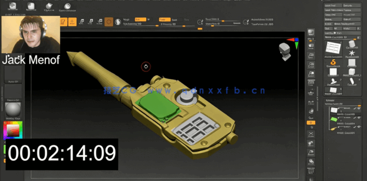 Zbrush概念艺术电台收音机硬表面建模视频教程 (图5) Zbrush概念艺术电台收音机硬表面建模视频教程 (图5)