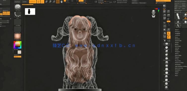 Zbrush从概念草图到3D打印雕塑工作流程视频教程 (图5) Zbrush从概念草图到3D打印雕塑工作流程视频教程 (图5)