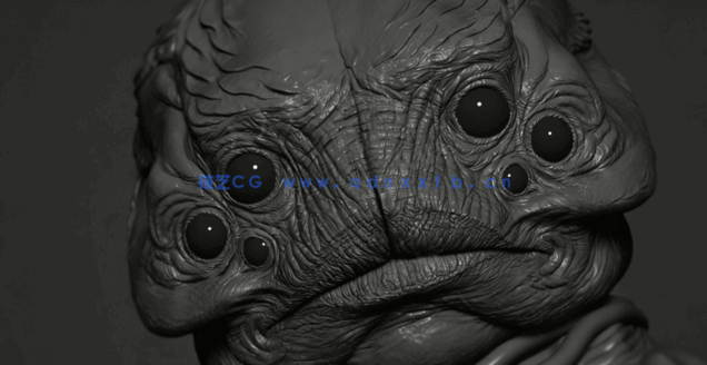 ZBrush六眼异形概念艺术雕刻创作工作流程视频教程 (图3) ZBrush六眼异形概念艺术雕刻创作工作流程视频教程 (图3)