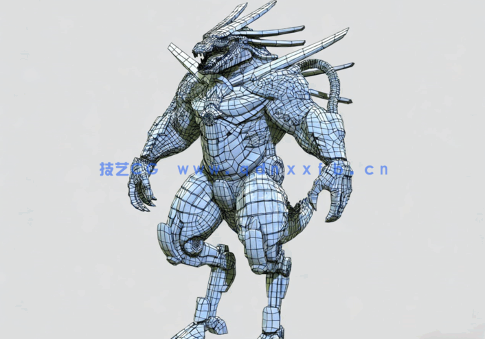 ZBrush机甲蜥蜴数字雕刻制作全流程视频教程(图4) ZBrush机甲蜥蜴数字雕刻制作全流程视频教程(图4)