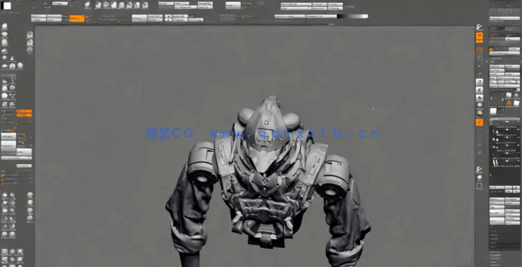 Zbrush创建3D复古机器人模型视频教程(图5) Zbrush创建3D复古机器人模型视频教程(图5)