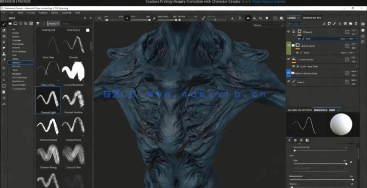 ZBrush恐怖异形完整实例制作流程视频教程 (图4) ZBrush恐怖异形完整实例制作流程视频教程 (图4)