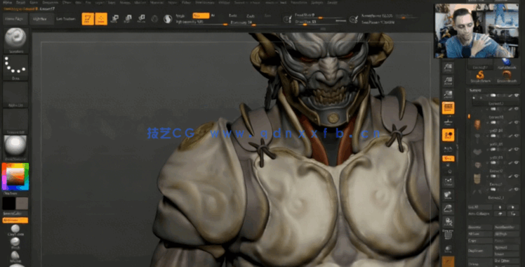 ZBrush死灵战士硬表面建模雕刻3D打印制作视频教程 (图3) ZBrush死灵战士硬表面建模雕刻3D打印制作视频教程 (图3)