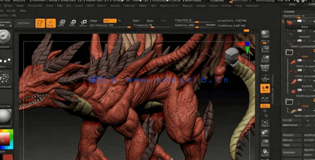 ZBrush巨龙数字雕刻制作工作流程视频教程(图4) ZBrush巨龙数字雕刻制作工作流程视频教程(图4)
