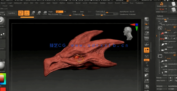 ZBrush巨龙数字雕刻制作工作流程视频教程(图5) ZBrush巨龙数字雕刻制作工作流程视频教程(图5)