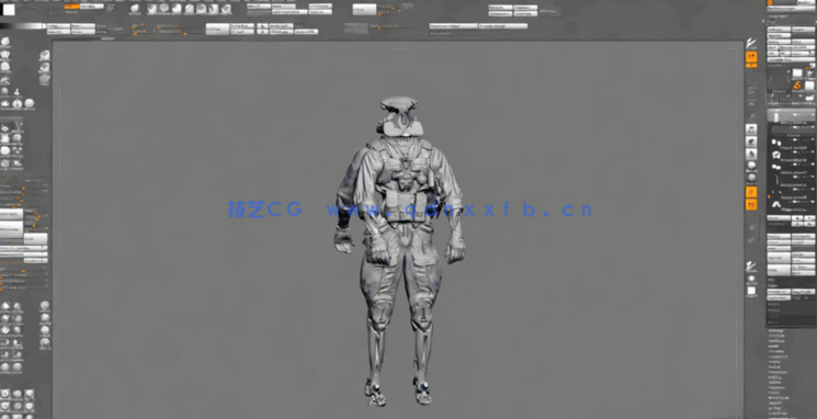 Zbrush独特科幻机械角色设计实例制作中级视频教程(图3) Zbrush独特科幻机械角色设计实例制作中级视频教程(图3)