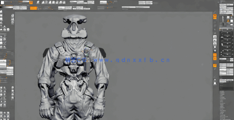 Zbrush独特科幻机械角色设计实例制作中级视频教程(图5) Zbrush独特科幻机械角色设计实例制作中级视频教程(图5)
