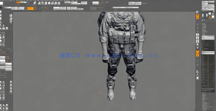 Zbrush独特科幻机械角色设计实例制作中级视频教程(图4) Zbrush独特科幻机械角色设计实例制作中级视频教程(图4)