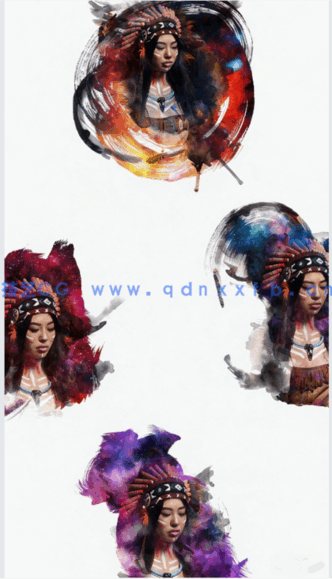 照片变水彩画艺术特效PSD模板(图4) 照片变水彩画艺术特效PSD模板(图4)
