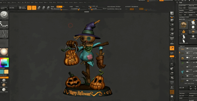 ZBrush雕刻稻草人手办模型视频教程(图3) ZBrush雕刻稻草人手办模型视频教程(图3)